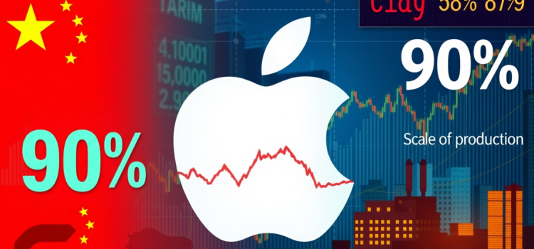 Apple Faces $900M Tariff Costs, 15% Stock Drop, 90% China Production