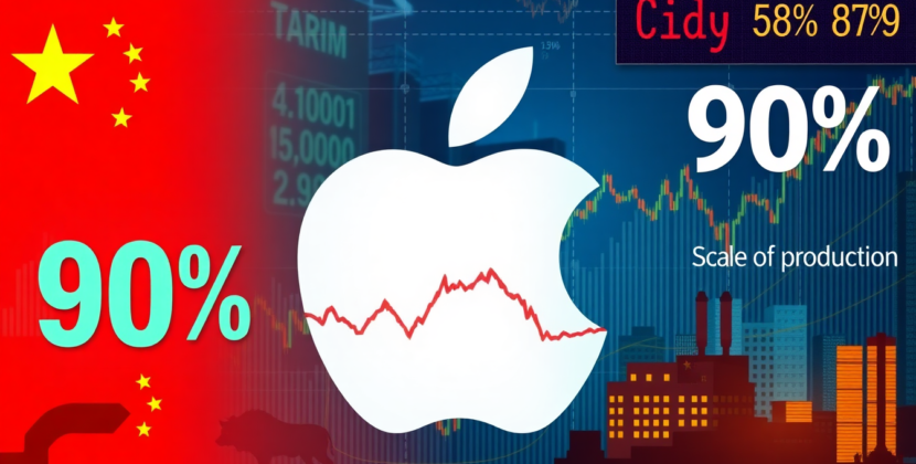 Apple Faces $900M Tariff Costs, 15% Stock Drop, 90% China Production