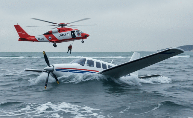 Pilot Rescued After Plane Crashes into Ocean Near North Carolina Coast; Coast Guard Responds